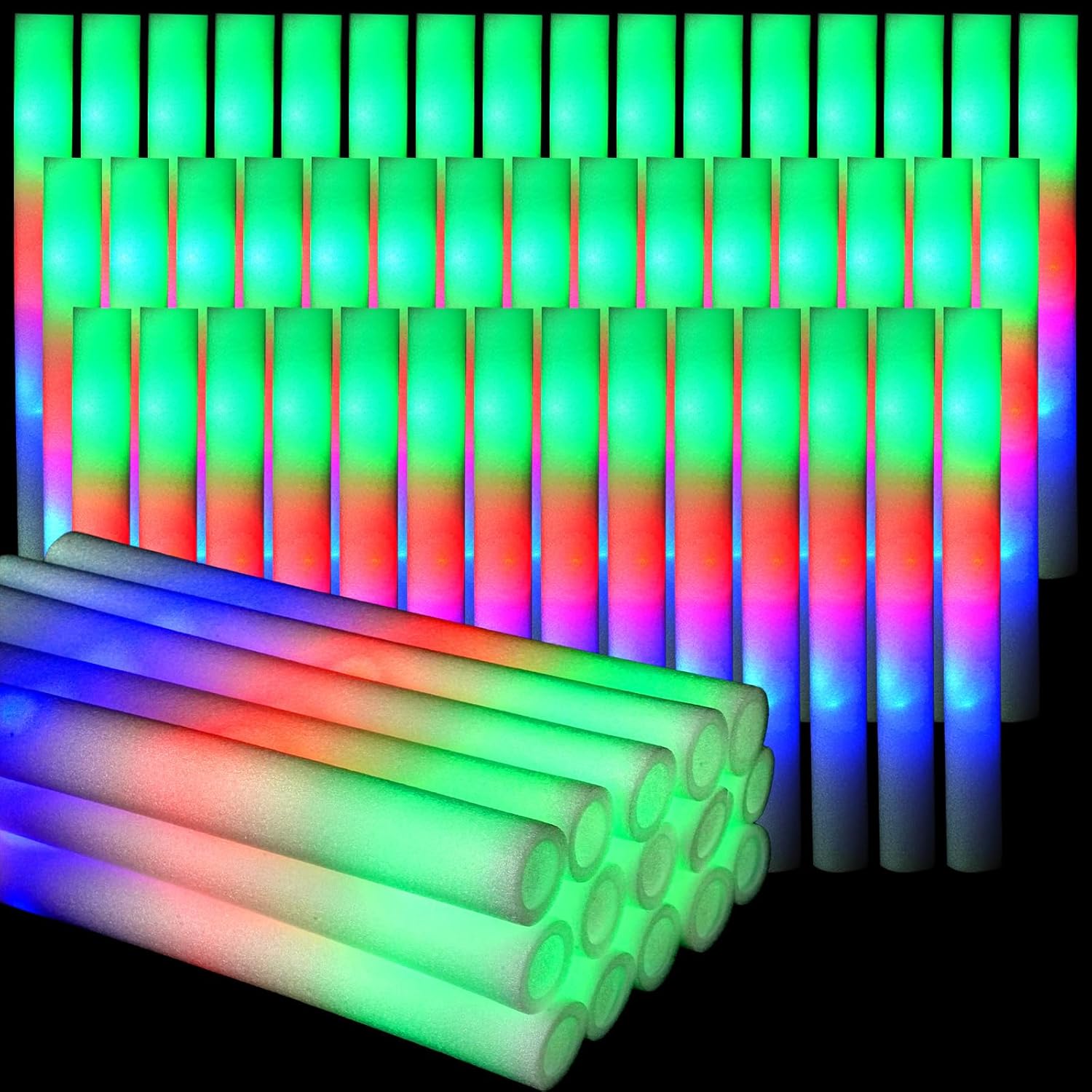 Flashing Led Foam Sticks Party - 102Pcs Tongkat Busa LED Cheer Tube