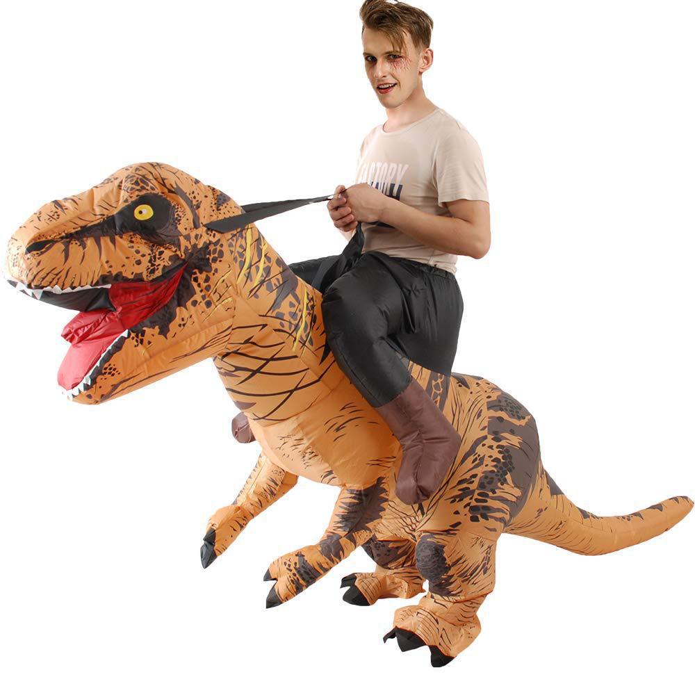 Inflatable Dinosaur Costume Adult - Lucu dewasa naik dinosaurus coklat periode