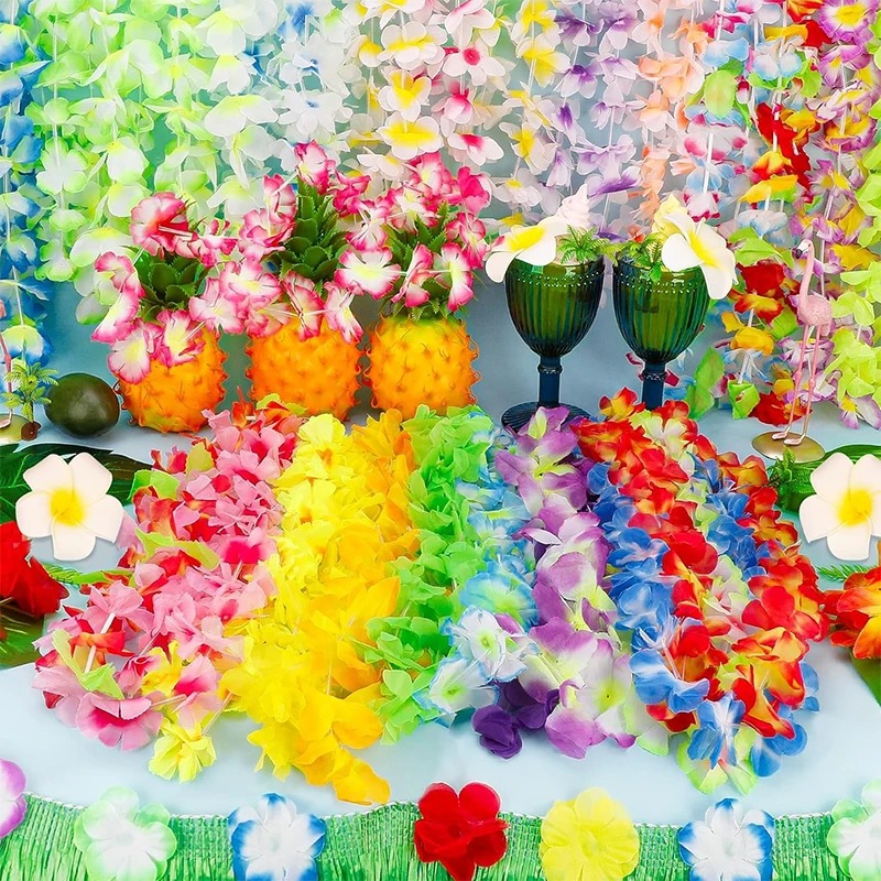 6/12/24Pcs Kalung Bunga Hawaii - Glow In The Dark Party Glasses ulasan dan harga
