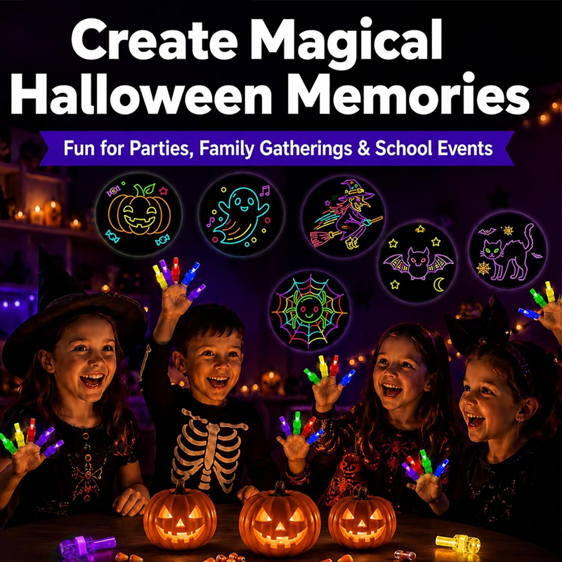 4/40PCS Lampu Jari LED Hallowe - Glow In The Dark Party Glasses ulasan dan harga