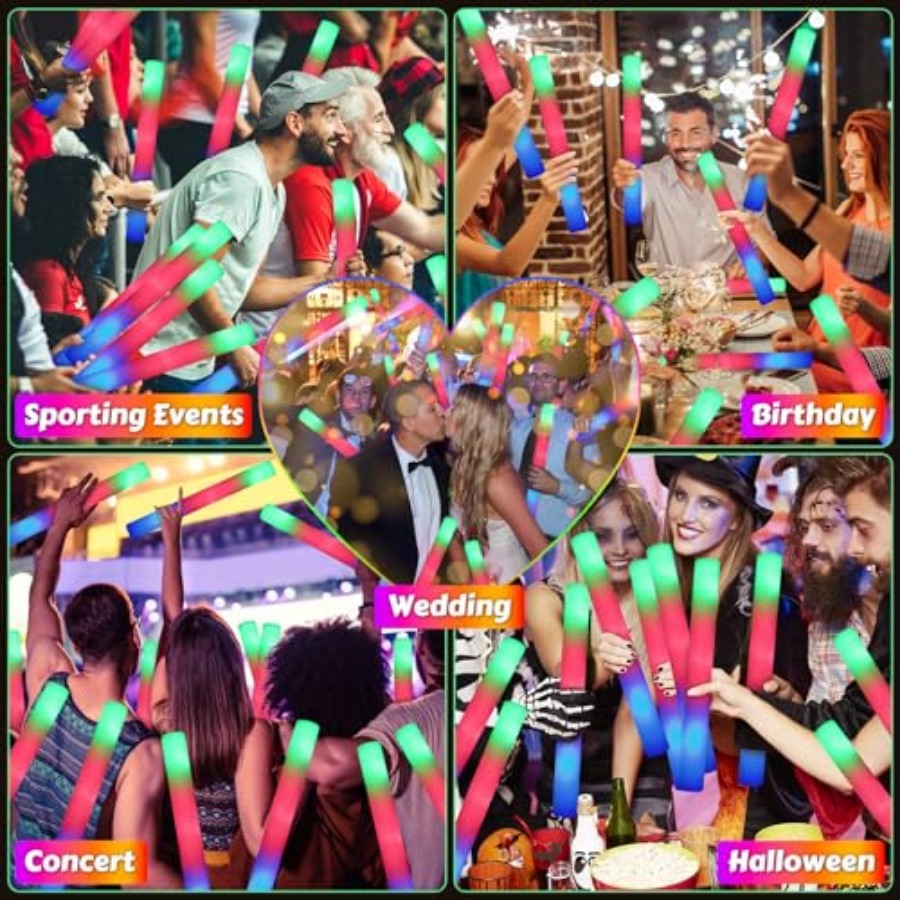 70 PCS Tongkat Busa LED Bercah - Flashing Led Foam Sticks Party ulasan dan harga
