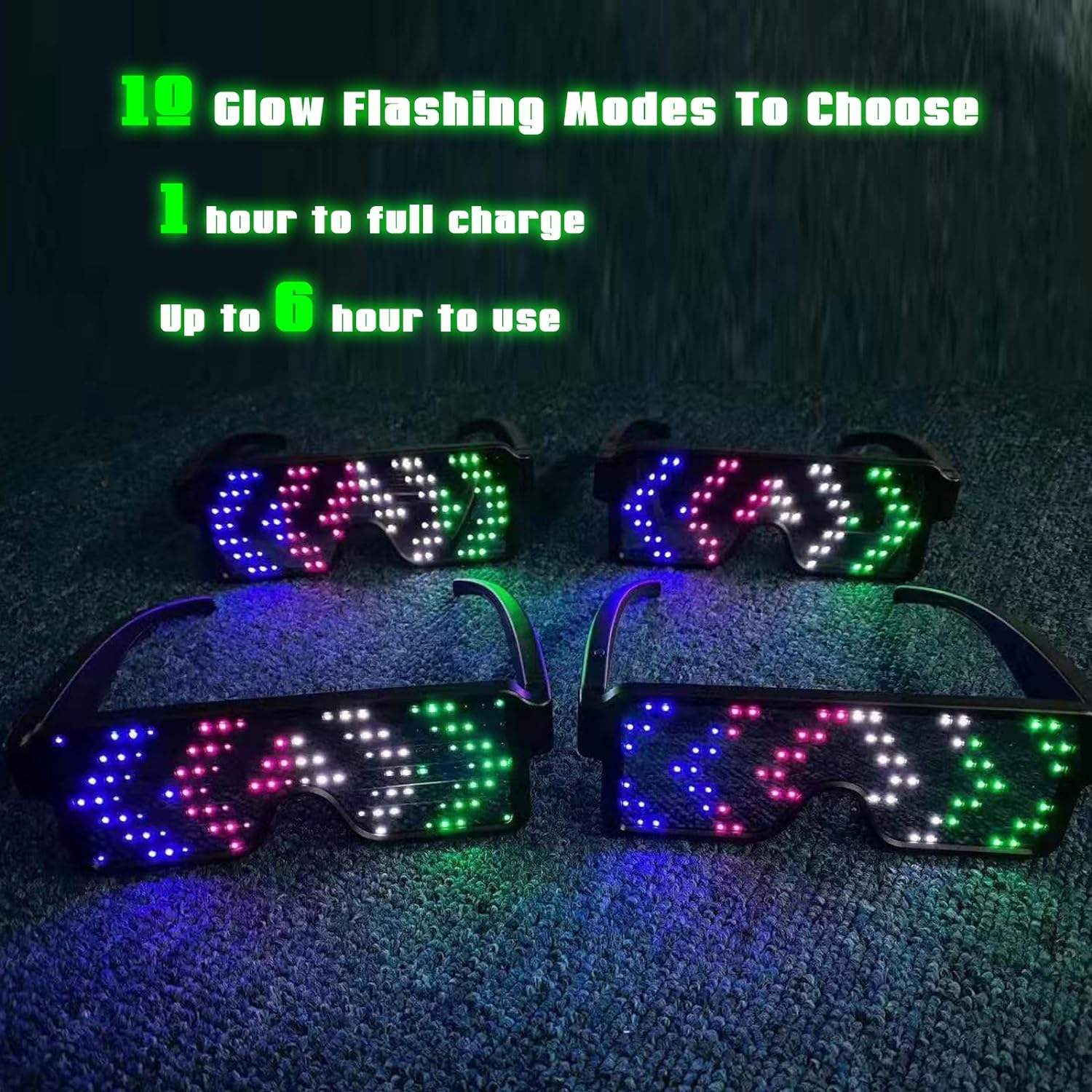 Kacamata LED Menyala Dinamis,  - Glow In The Dark Party Glasses ulasan dan harga