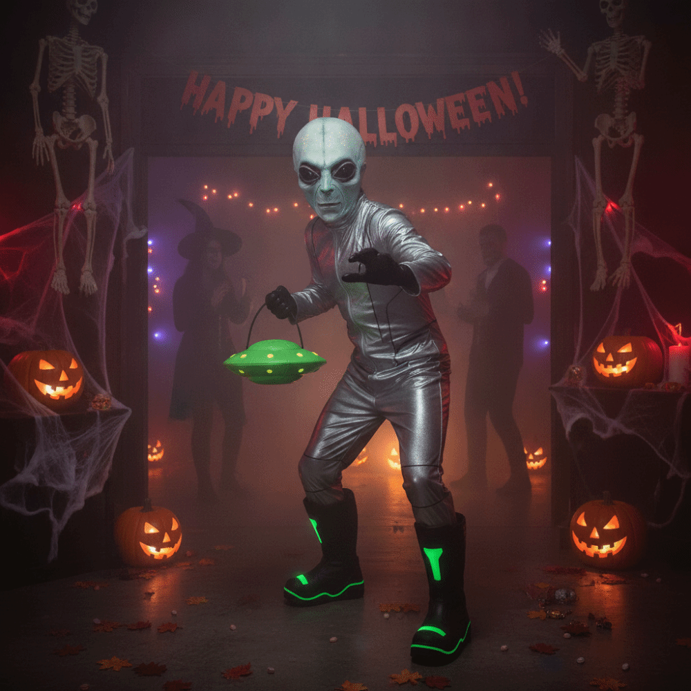 Topeng Alien dari Bahan Lateks - Latex Alien Mask Realistic ulasan dan harga